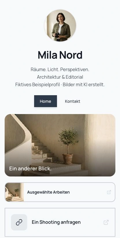 Mila Nord · Fotografie · Originalansicht des Beispielprofils · deutsche Oberfläche.